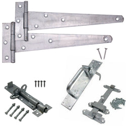 HD Gate Kit - Suffolk Latch - 350mm Hinges - 150mm Brenton Bolt - Galvanised - tradefit