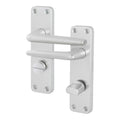 Satin Aluminium Contract Lever Bathroom Set - Medium Duty FD30/60 - 104x41mm