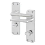 Satin Aluminium Contract Lever Bathroom Set - Medium Duty FD30/60 - 104x41mm - tradefit - 1