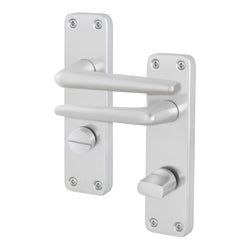 Satin Aluminium Contract Lever Bathroom Set - Medium Duty FD30/60 - 104x41mm - tradefit
