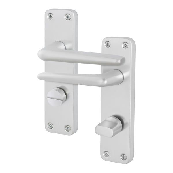 Satin Aluminium Contract Lever Bathroom Set - Medium Duty FD30/60 - 104x41mm - tradefit - Featured Image