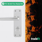 Satin Aluminium Contract Lever Bathroom Set - Medium Duty FD30/60 - 104x41mm - tradefit - 2