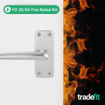 Satin Aluminium Contract Lever Latch Set - Medium Duty FD30/60 - 104x41mm - tradefit - 2