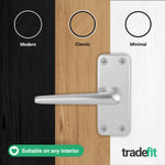Satin Aluminium Contract Lever Latch Handle Kit - 76mm Latch - tradefit - 7