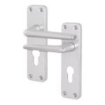 Satin Aluminium Contract Lever Euro Set - Medium Duty FD30/60 - 104x41mm - tradefit - 1
