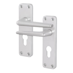 Satin Aluminium Contract Lever Euro Set - Medium Duty FD30/60 - 104x41mm - tradefit