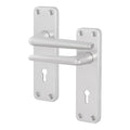Satin Aluminium Contract Lever Sashlock Set - Medium Duty FD30/60 - 104x41mm