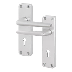 Satin Aluminium Contract Lever Sashlock Set - Medium Duty FD30/60 - 104x41mm - tradefit