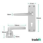 Satin Aluminium Contract Lever Sashlock Handle Kit - Medium Duty FD30/60 - 80mm Latch - 3