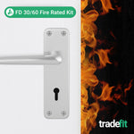Satin Aluminium Contract Lever Sashlock Set - Medium Duty FD30/60 - 104x41mm - tradefit - 2