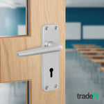 Satin Aluminium Contract Lever Sashlock Set - Medium Duty FD30/60 - 104x41mm - tradefit - 5