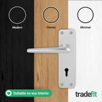 Satin Aluminium Contract Lever Sashlock Handle Kit - Medium Duty FD30/60 - 80mm Latch - 8