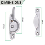 Narrow Locking Fitch Pattern Sash Window Fastener - 64mm - Satin Chrome - tradefit - 3