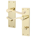 Victorian Scroll Polished Brass Lever Door Handles - Bathroom - tradefit - 1