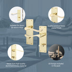 Victorian Scroll Polished Brass Lever Door Handles - Bathroom - tradefit - 5