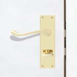 Victorian Scroll Polished Brass Lever Door Handles - Bathroom - tradefit - 7