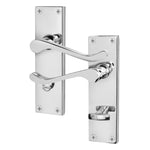 Victorian Scroll Polished Chrome Lever Door Handles - Bathroom - tradefit - 1