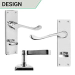 Victorian Scroll Polished Chrome Lever Door Handles - Bathroom - tradefit - 5