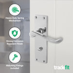 Victorian Scroll Polished Chrome Lever Door Handles - Bathroom - tradefit - 3