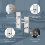 Victorian Scroll Polished Chrome Lever Door Handles - Bathroom - tradefit - 3