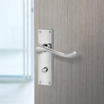 Victorian Scroll Polished Chrome Lever Door Handles - Bathroom - tradefit - 6