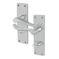 Victorian Scroll Satin Chrome Lever Door Handles - Bathroom