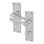 Victorian Scroll Satin Chrome Lever Door Handles - Bathroom - 1