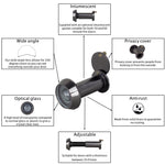 Fire Rated Door Viewer 200 Degree Glass Lens - 14mm Dia. - 35 - 55mm Doors - Black Nickel - tradefit - 3