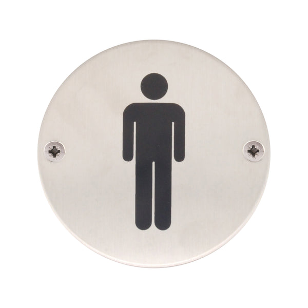 Circular Disc Navigation Signage - 76mm x 1.5mm - Screw Fixed - Male - tradefit - Featured Image