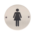 Circular Disc Navigation Signage - 76mm x 1.5mm - Screw Fixed - Female - tradefit - 1