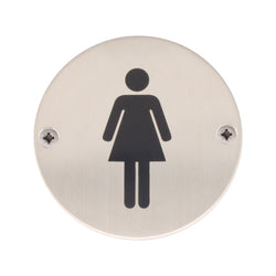 Circular Disc Navigation Signage - 76mm x 1.5mm - Screw Fixed - Female - tradefit
