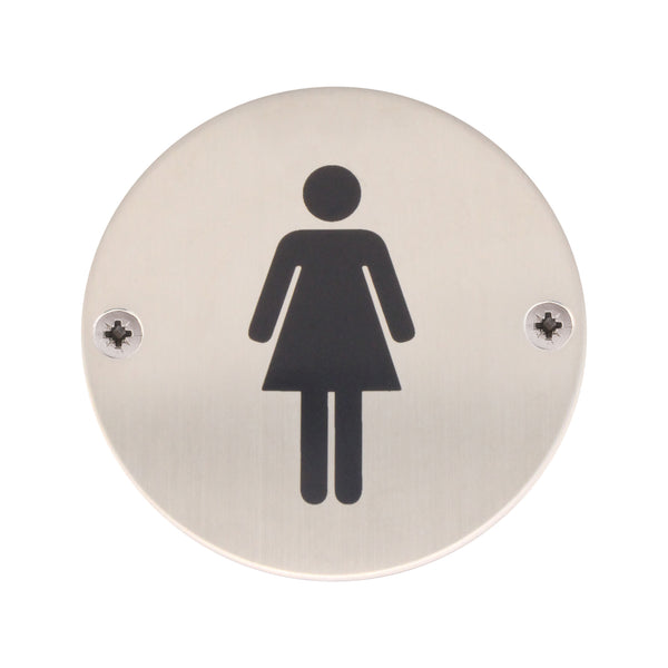 Circular Disc Navigation Signage - 76mm x 1.5mm - Screw Fixed - Female - tradefit - Featured Image