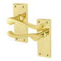 Victorian Scroll Polished Brass Lever Door Handles - Latch