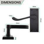 Victorian Scroll Matt Black Lever Door Handles - Latch - tradefit - 3
