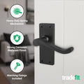 Victorian Scroll Matt Black Lever Door Handles - Latch - tradefit