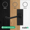 Victorian Scroll Matt Black Lever Door Handles - Latch - tradefit