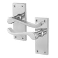 Victorian Scroll Polished Chrome Lever Door Handles - Latch