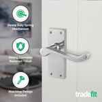 Victorian Scroll Polished Chrome Lever Door Handle Pack - 64mm Latch - tradefit - 4