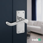 Victorian Scroll Polished Chrome Lever Door Handle Pack - 76mm Latch - tradefit - 6