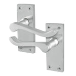 Victorian Scroll Satin Chrome Lever Door Handles - Latch - 1