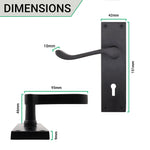 Victorian Scroll Matt Black Lever Lock Door Handles - Keyhole - tradefit - 3