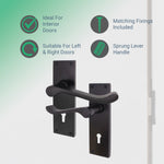 Victorian Scroll Matt Black Lever Lock Door Handles - Keyhole - tradefit - 2