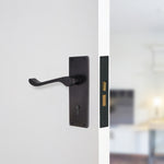 Victorian Scroll Matt Black Lever Lock Door Handles - Keyhole - tradefit - 5