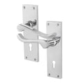 Victorian Scroll Polished Chrome Lever Lock Door Handles - Keyhole