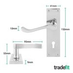 Victorian Scroll Polished Chrome Lever Door Handle Pack - 80mm Sashlock - tradefit - 2