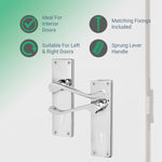 Victorian Scroll Polished Chrome Lever Door Handle Pack - 80mm Sashlock - tradefit - 2