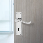 Victorian Scroll Polished Chrome Lever Door Handle Pack - 80mm Sashlock - tradefit - 5