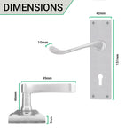 Victorian Scroll Satin Chrome Lever Lock Door Handles - Keyhole - tradefit - 4