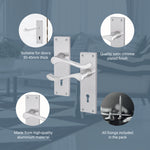 Victorian Scroll Satin Chrome Lever Lock Door Handles - Keyhole - tradefit - 3