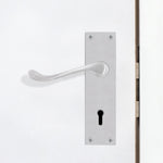 Victorian Scroll Satin Chrome Lever Lock Door Handles - Keyhole - tradefit - 7